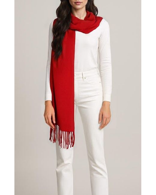 Portolano Red Cashmere Wrap With Fringes