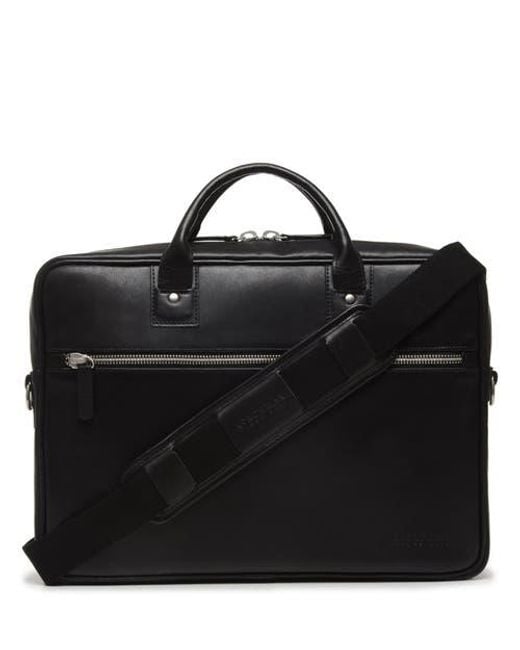 Korchmar Black Dylan Slim Leather Briefcase