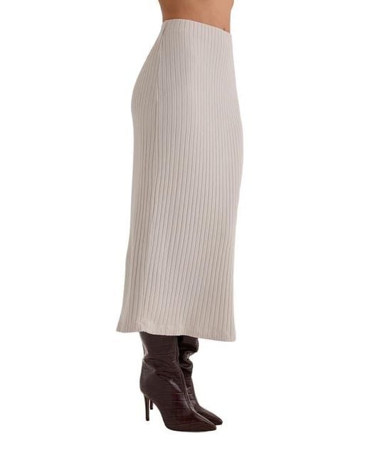 Bella Dahl Gray Rib Knit Midi Skirt