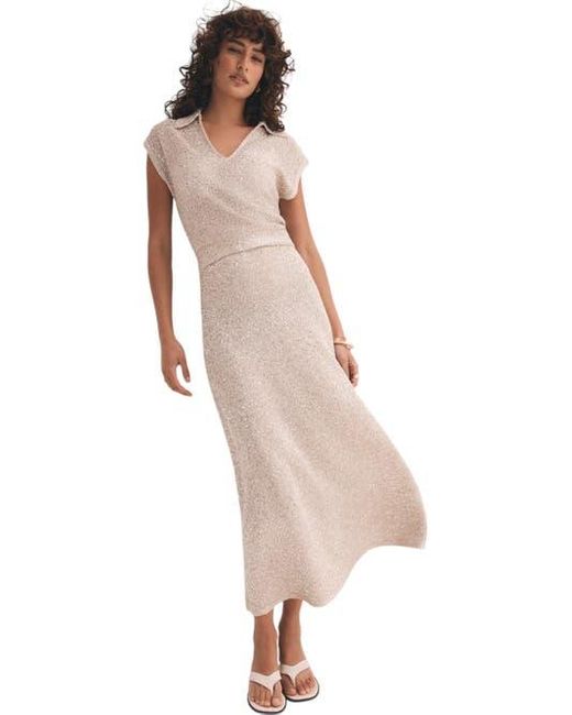 Mint Velvet Natural Sequin Midi Dress