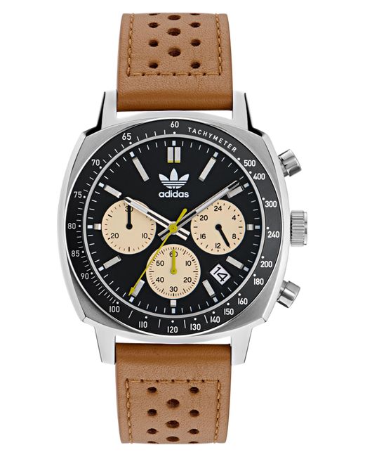 Adidas Black Chronograph Leather Strap Watch for men