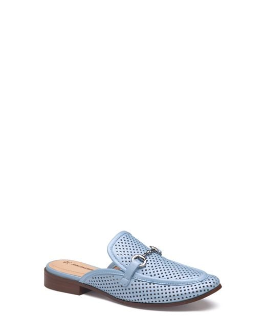 Johnston & Murphy Blue Ali Perforated Bit Mule