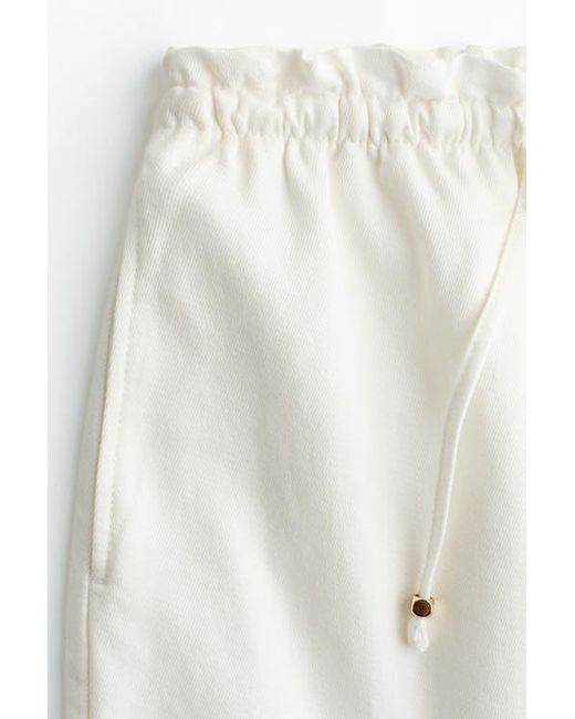 H&M White Denim Drawstring Shorts