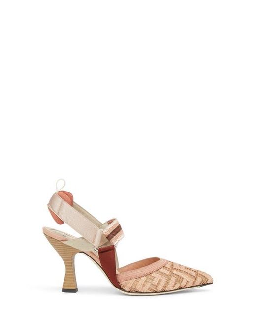 Fendi Pink Colibri Pointed Toe Slingback Pump