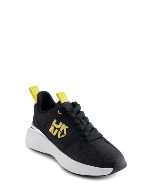 DKNY Black Zofi Platform Wedge Sneaker