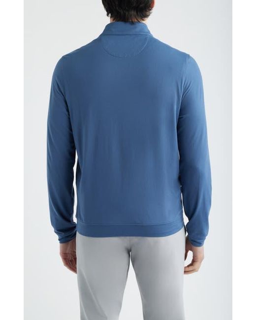 Scott Barber Blue Solid Performance Quarter Zip Pullover for men