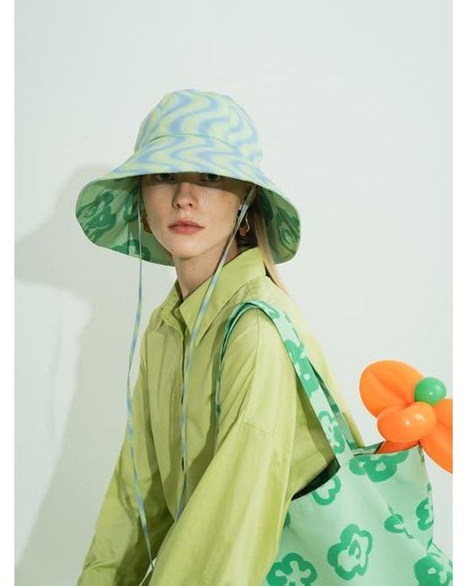 Lost Pattern Green Day Dream Reversible Sun Hat