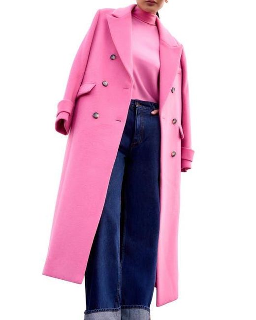 Ro&zo Pink Wool Blend Oversized Coat