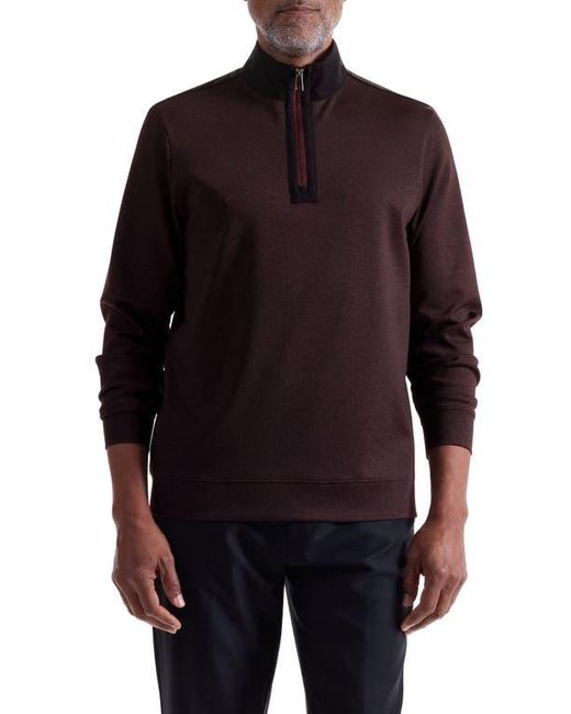 Bugatchi Black Quarter Zip Pullover for men