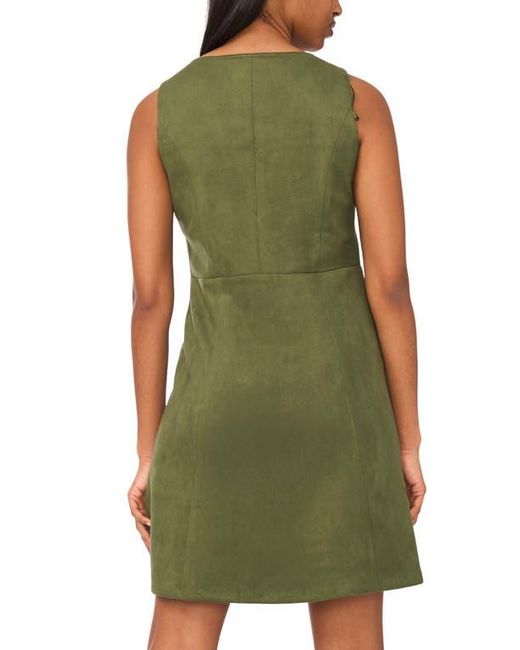 Halogen® Green Zip Front Sleeveless Minidress