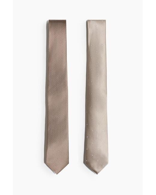 H&M White 2-Pack Ties for men