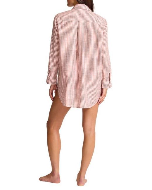 Tommy Bahama Pink Shoreline Stripe Cotton Cover-Up Shirtdress