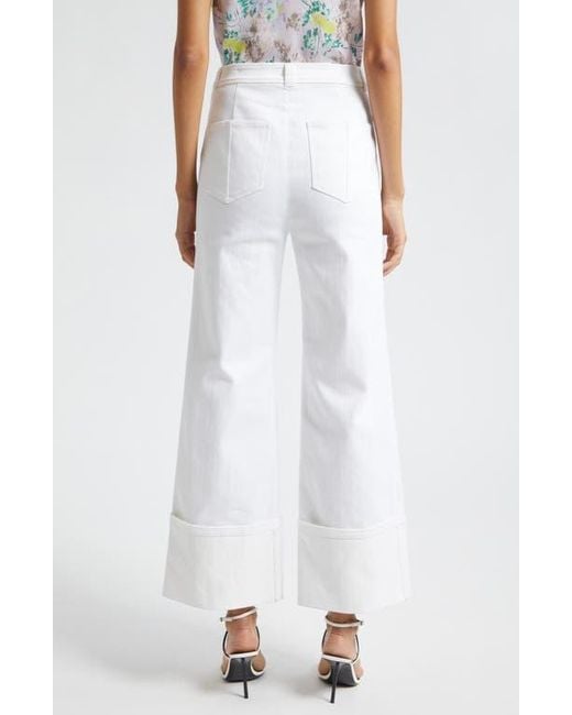 Cinq À Sept White Benji Wide Leg Jeans