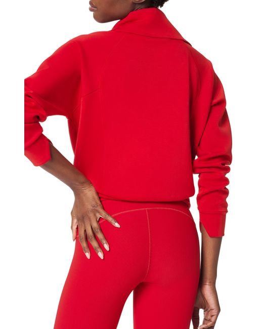 Spanx Red Spanx Airessentials Half Zip Sweatshirt