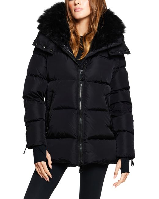 Sam. Scarlett Faux Fur Trim Waterresistant Hooded Down Puffer Jacket