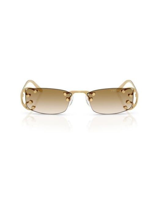 Prada Natural 52Mm Gradient Rectangular Sunglasses
