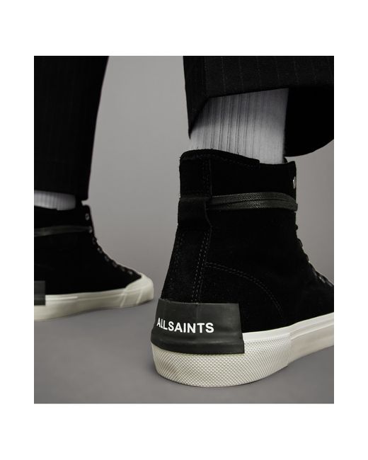 AllSaints Black Dumont High Top Sneaker for men