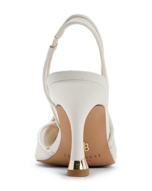 Ted Baker White Ari Slingback Pointed Toe Pump
