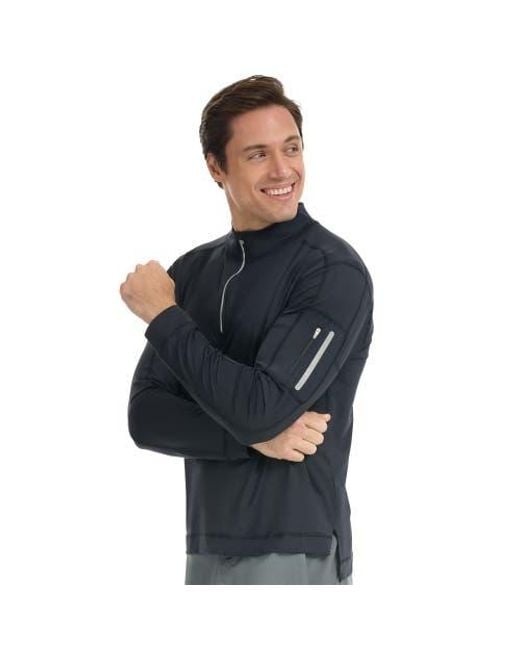 BloqUV Blue Mock Zip Top for men
