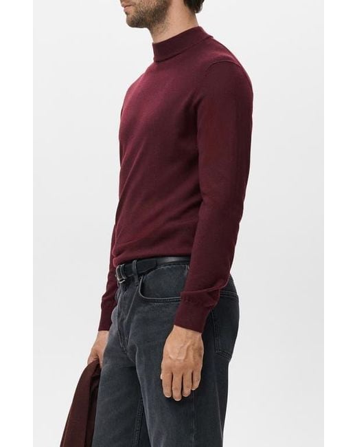 Mango Red Turtleneck Wool Sweater for men