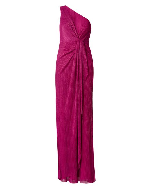 Adrianna Papell Red One-shoulder Evening Gown