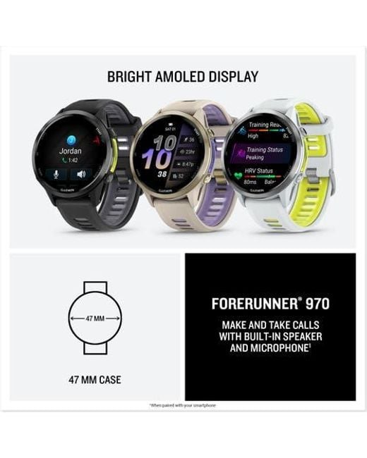 Garmin Black Forerunner 970 Fitness Smartwatch 47Mm