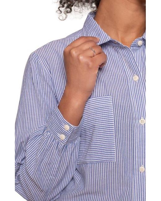 Celtic & Co. Purple Side Split Striped Shirt