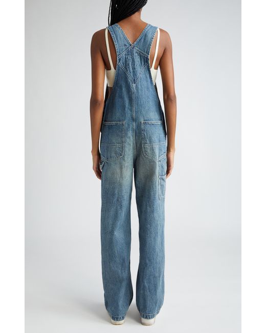 R13 Blue D'arcy Relaxed Wide Leg Overalls