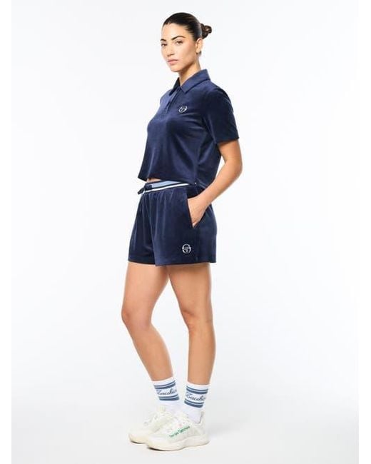 Sergio Tacchini Blue Adele Velour Polo
