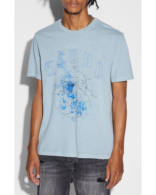 Ksubi Blue Diagrams Kash Cotton Graphic T-shirt for men