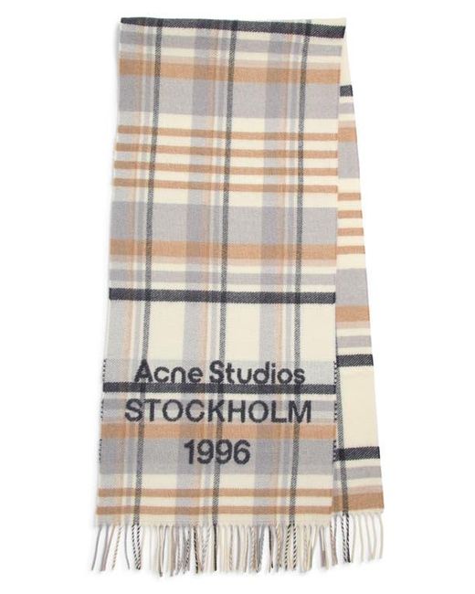 Acne Natural Check 1996 Wool Scarf