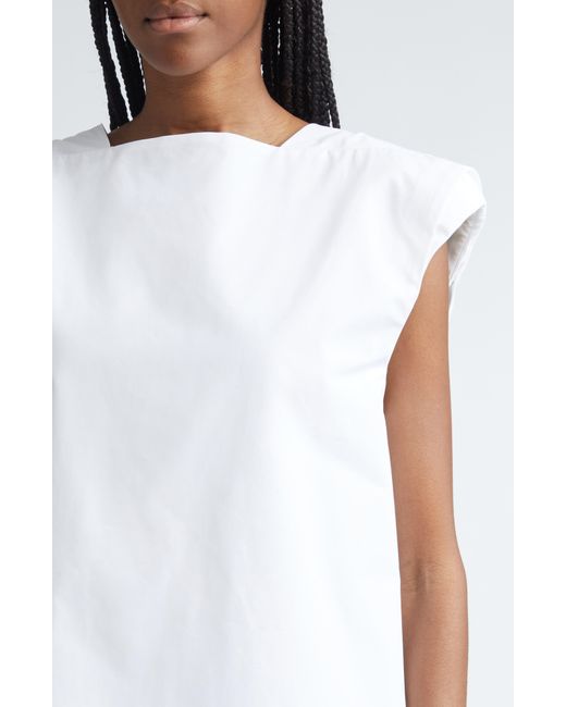 Jil Sander White Oversize Sleeveless Cotton Top