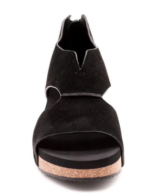 Volatile Black Gainsbourg Platform Wedge Sandal