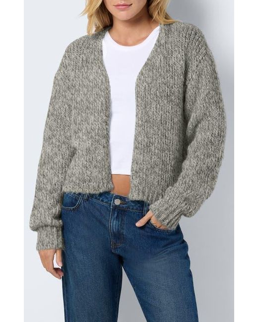 Noisy May Gray Leisa Open Front Cardigan