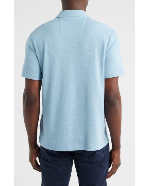 Bugatchi Blue Quarter Zip Polo for men