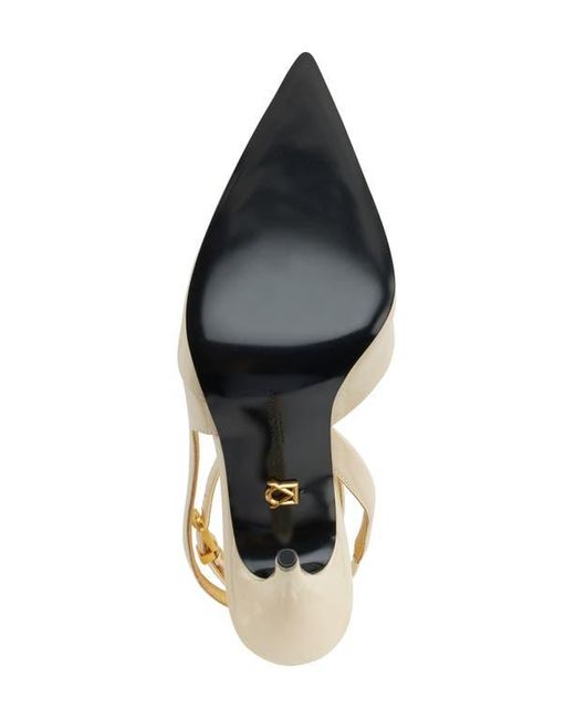 Donna Karan Metallic Pinecrest Pointed Toe Ankle Strap Pump