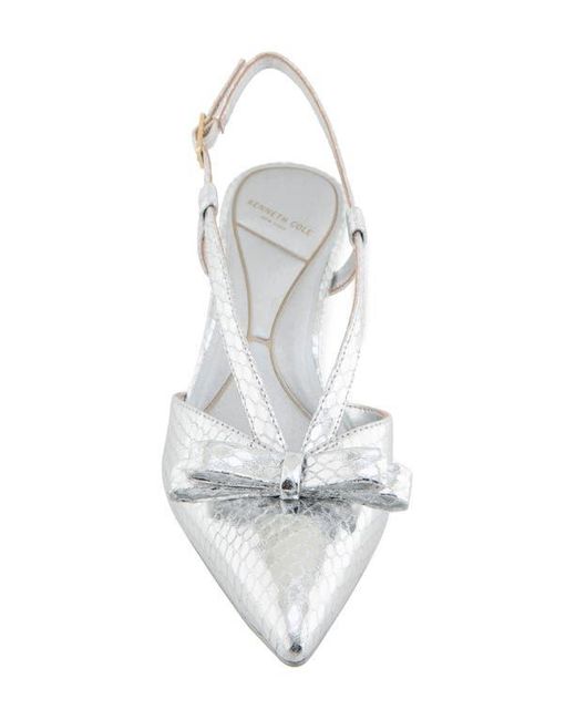 Kenneth Cole White Umayra Slingback Pointed Toe Pump