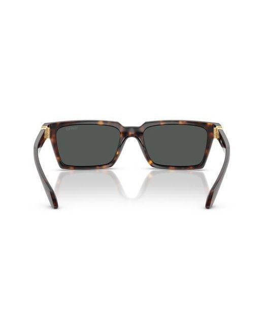 Versace Gray 55Mm Rectangular Sunglasses for men
