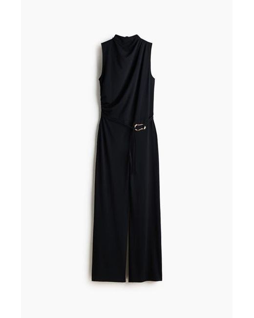 H&M Black Draped Jumpsuit
