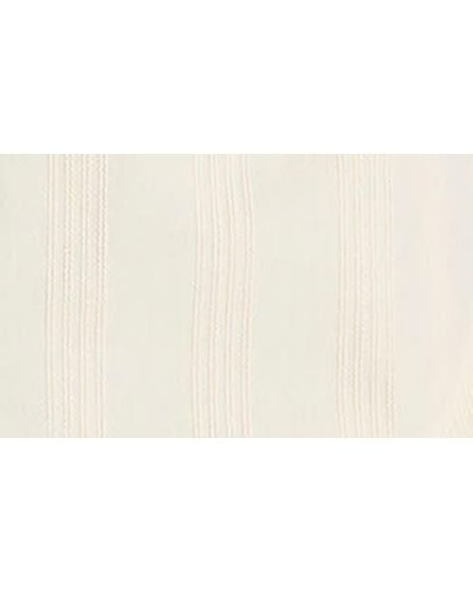 Vince Natural Union Textured Stripe Cotton Camp Shirt for men