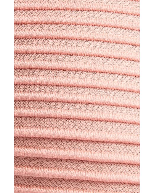 Alaïa Pink Transparent Stripe Back Cutout Dress