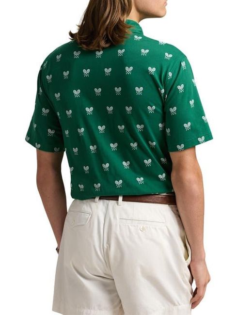 Polo Ralph Lauren Classic Fit Racquet Print Cotton Polo in Green for ...