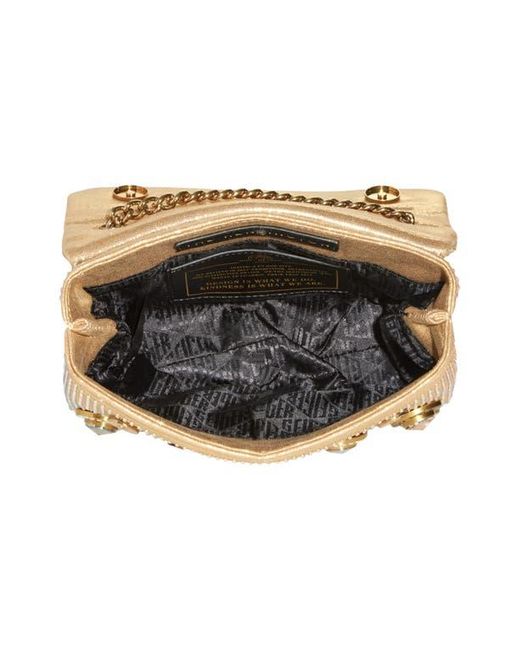 Kurt Geiger Metallic Medium Kensington Octavia Crystal Leather Convertible Crossbody Bag