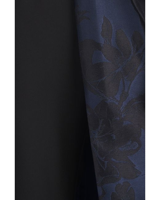 Kay Unger Blue Amal Floral Jacquard Sleeveless Maxi Jumpsuit