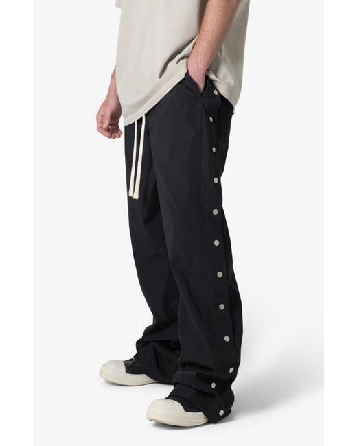 MNML Black Oversize Side Snap Nylon Pants for men