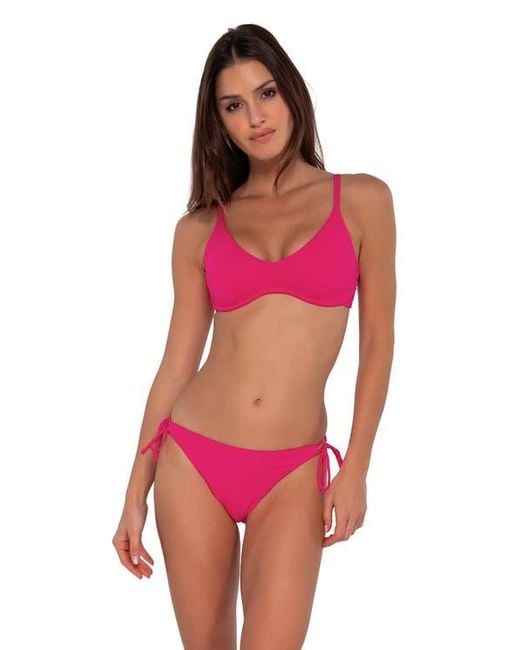 Sunsets Red Brooke U-Wire Bikini Swimsuit Top
