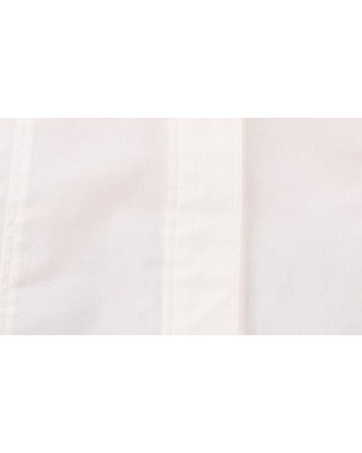 Cece White Ruffle Sleeve Stretch Cotton Poplin Top
