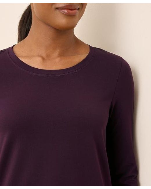 Pact Purple Luxe Stretch Jersey Swing Long Sleeve Tee