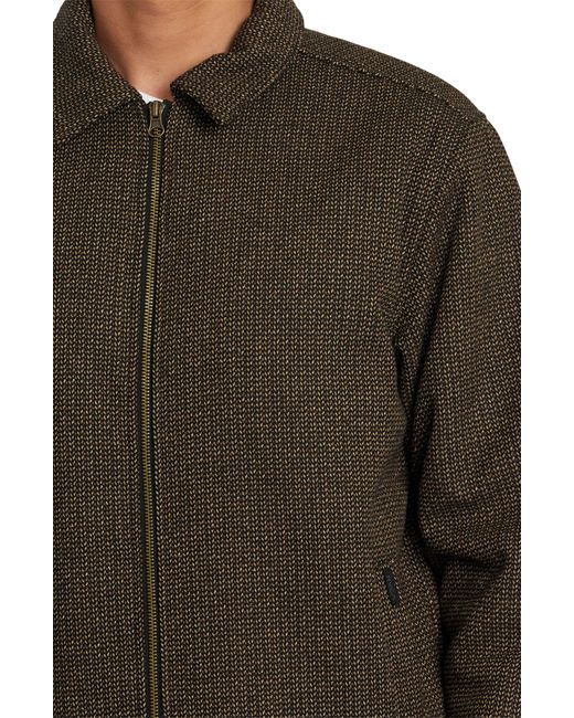 RVCA Brown Pisco Wool Blend Zip Jacket for men