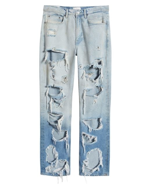FRAME Blue The Boxy Ripped Straight Leg Jeans for men